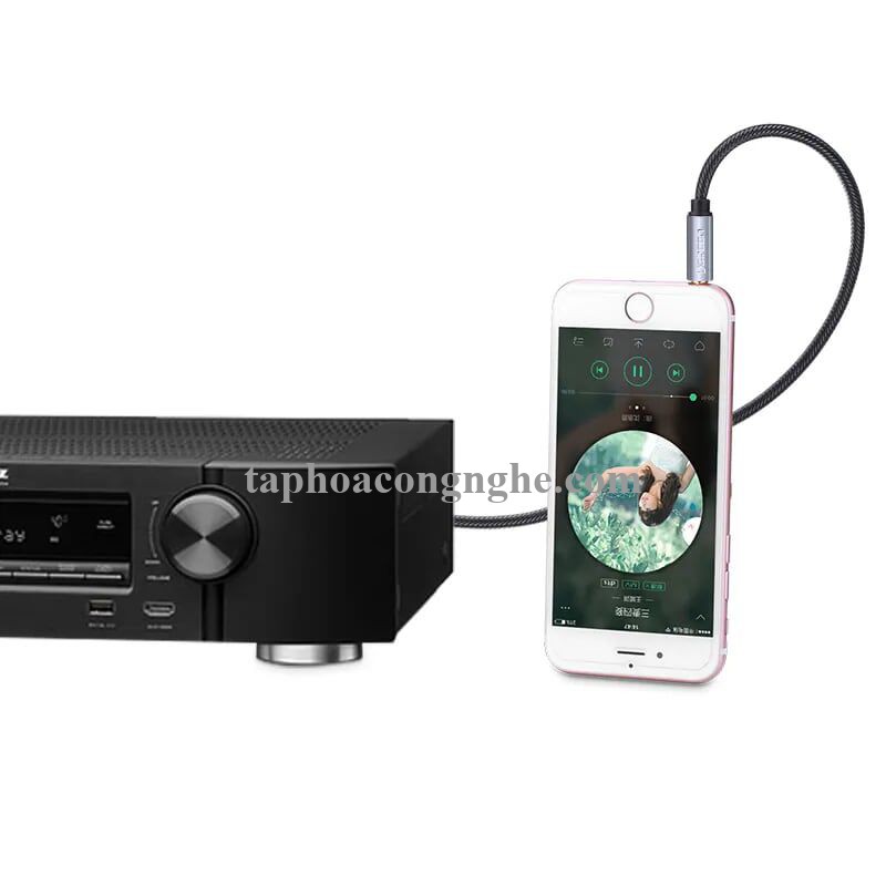 Ugreen 40840 0.5M màu Đen Cáp âm thanh 2 đầu Bông sen sang 3.5mm Dương đầu bọc nhôm mạ vàng AV135 30040840